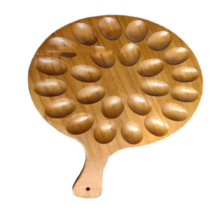 Wooden Egg Tray Organizer — Pine Wood Grid Holder (16 or 24 Holes)