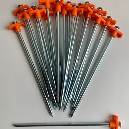 Peekaboo Studio 20x Heavy Duty 25cm Rock Pegs - Hi-Vis Hook Top