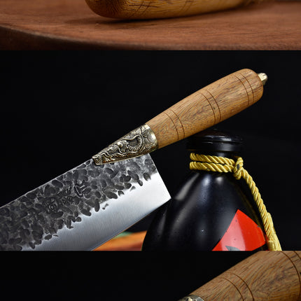 7Cr17Mov Small Kitchen Knife With Rosewood Handle And Copper Fittings 31cm