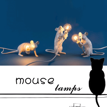 Peekaboo Studio Nordic Resin Mouse Table Lamp - LED, Mini Size