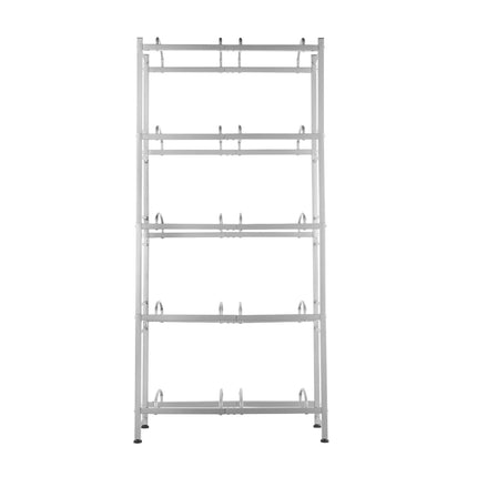 VEVOR 5-Tier Double Row Water Jug Rack for 10 Bottles - Silver Gray