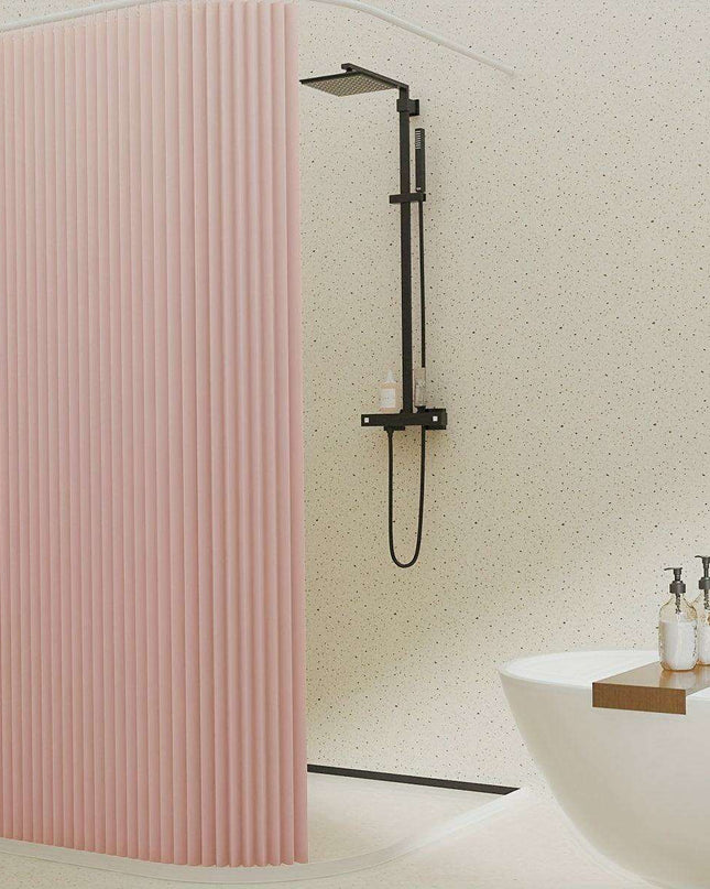 Compact Waterproof Folding Shower Curtain for Stylish Wet and Dry Separation