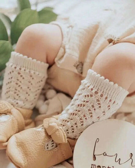 Knee High Cotton Socks for Girls - Adorable Knitted Princess Design for Toddlers and Infants