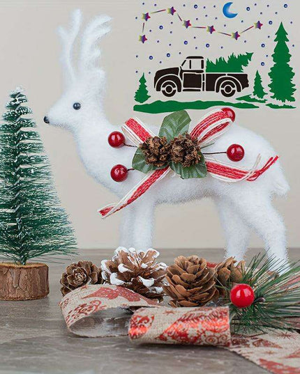 Christmas Cheer Stencils Collection: 9 Decorative 5x7 Inch Templates for Scrapbooking, Crafting, and Seasonal Decor