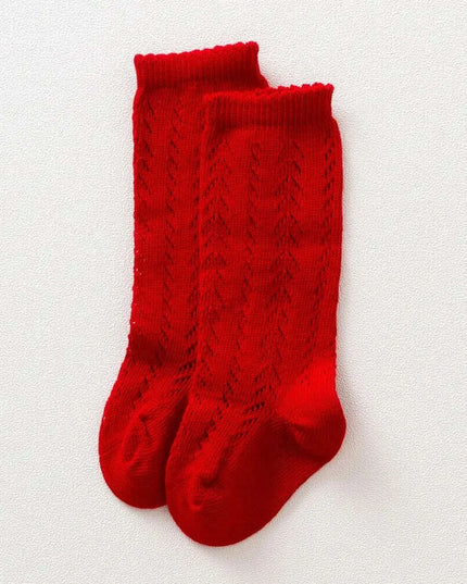Knee High Cotton Socks for Girls - Adorable Knitted Princess Design for Toddlers and Infants