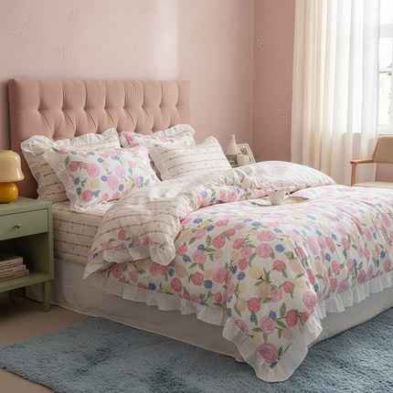 Peekaboo Studio Fashion Cotton Quilt Cover - Soft & Durable for Dorms Duvet Covers fashion-cotton-quilt-cover-dormitory-bed-1 Home Textiles›Bedding & Linens›Bedspreads & Coverlets›Comforters, Duvets & Bedding Sets