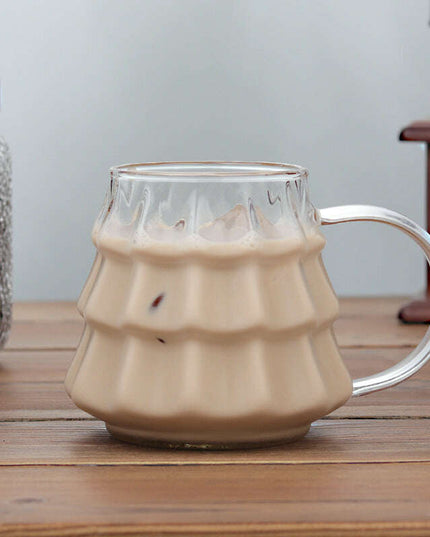Christmas Glass Coffee Ice Transparent Mug With Handle