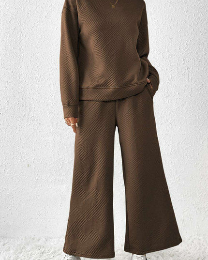 Sophisticated Textured Dark Brown Lounge Set for Effortless Elegance