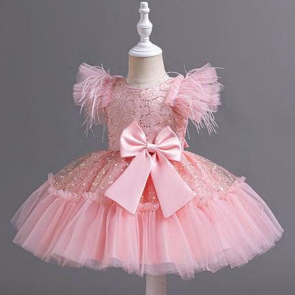 Peekaboo Studio Flower Children's Wedding Dress with Tulle Skirt, Summ