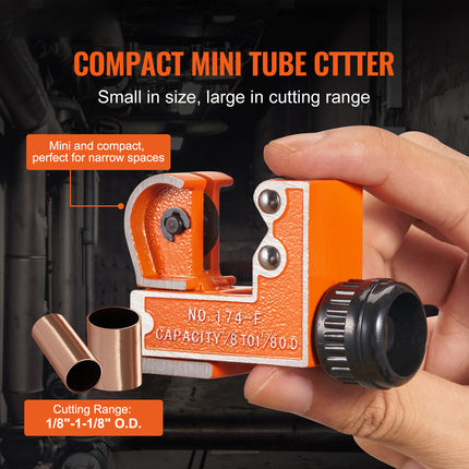 VEVOR Mini Tubing Cutter - Heavy-Duty, High-Speed SKD Blade for Pipes