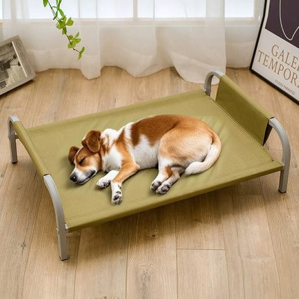 Peekaboo Studio Metal Pet Camp Bed Doghouse with Summer Shade Canopy