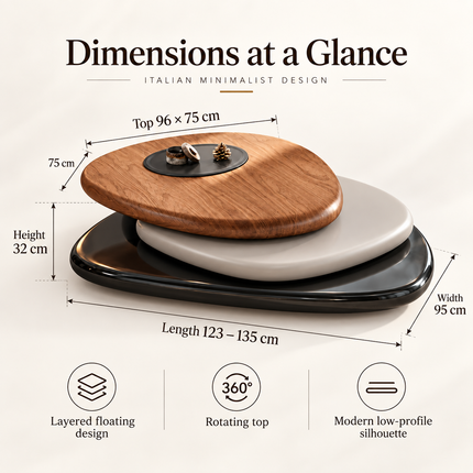 Rotating Coffee Table - Italian Minimalist Floating Design