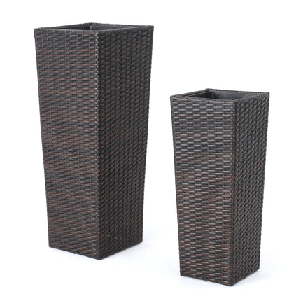 Room & Decor Brown Rattan Flower Pot - Durable, Eco-Friendly Design