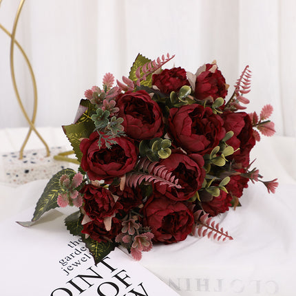 Peekaboo Studio Artificial Peony Bouquet - Realistic & Durable Decor