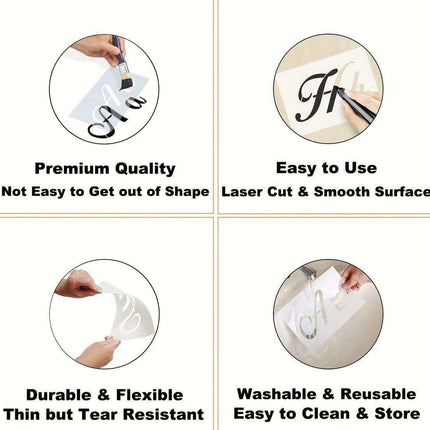 Creative Alphabet and Number Stencils Kit - 45 Sheets for Artistic Face Albums, Painting, and Graffiti Projects