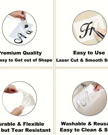 Creative Alphabet and Number Stencils Kit - 45 Sheets for Artistic Face Albums, Painting, and Graffiti Projects