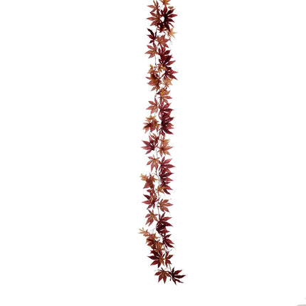 AliKopy 6ft Burgundy Silk Maple Leaf Garland - Realistic & Durable