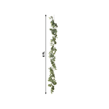AliKopy 6ft Lighted Eucalyptus Garland with Ivory Roses & Fairy Lights
