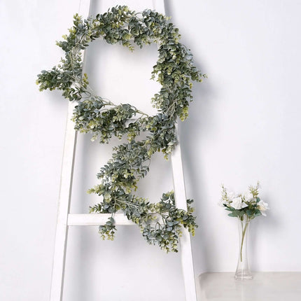 AliKopy 6ft Waterproof Faux Eucalyptus Leaf Garland - Lifelike Design