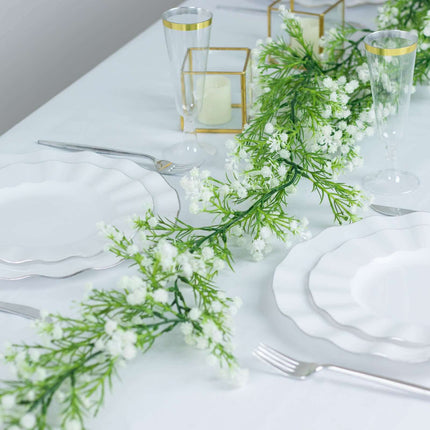 AliKopy 6ft White Faux Baby Breath Vines - Realistic Silk Garland