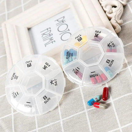 Weekly Pill Organizer with Extra Storage and Transparent Design