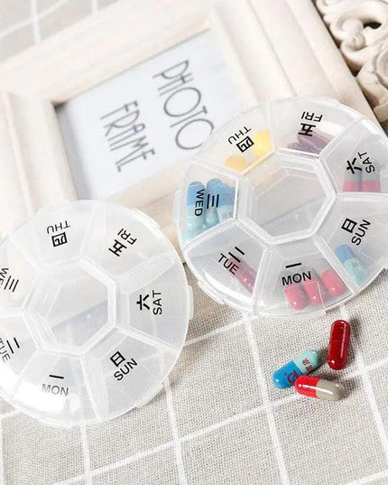Weekly Pill Organizer with Extra Storage and Transparent Design