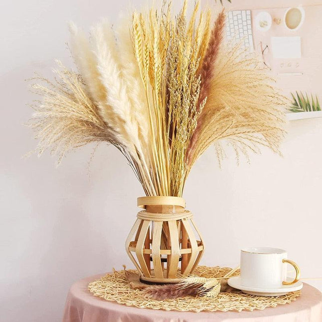 Bohemian Elegance: 70-Piece Natural Pampa Grass Bouquet Set for Home and Event Decor