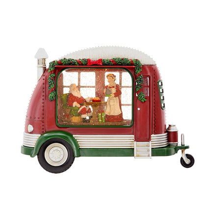 Room and Decor Christmas LED Water Spinning Camper with Mr & Mrs Santa