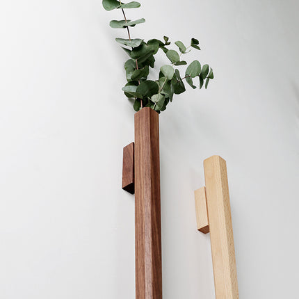 Japanese Style Wall Hanging Wooden Vase Hydroponic Flower Arrangements