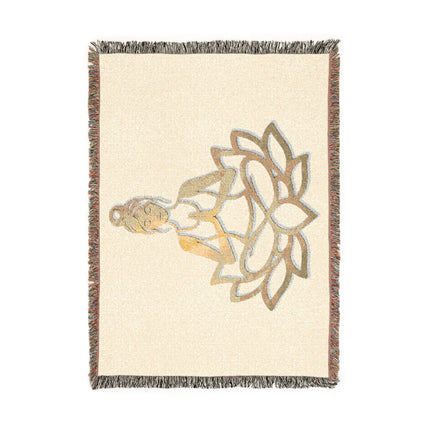 Printify Meditation Buddha Woven Blanket - Cozy Yoga Throw, Lotus Desi