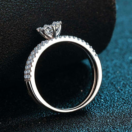 Sophisticated Moissanite and Zircon Embellished Lab-Created Diamond Silver Ring Collection