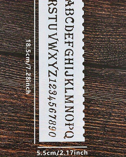 8-Piece Versatile Wave Letter Stencil Set for Creative DIY Crafts with Lace Design and Color Guide