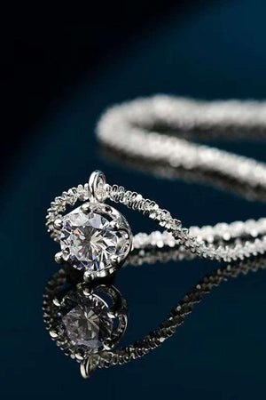 1 Carat Moissanite 925 Sterling Silver Necklace-Trendsi-Silver-One Size-Très Elite