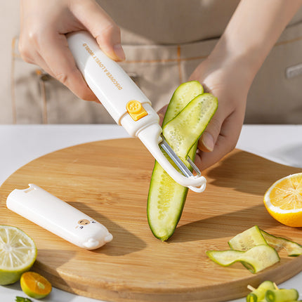 Folding Fruit Knife With Peeler – 6cm Stainless Steel Blade Multifunction Tool
