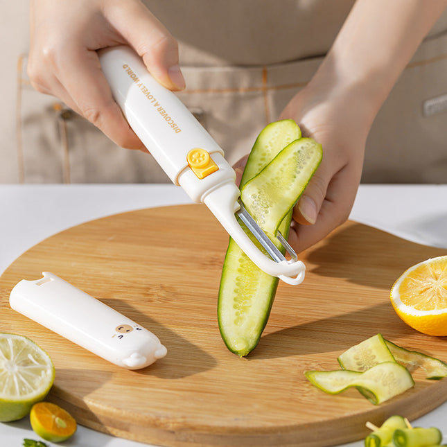 Folding Fruit Knife With Peeler – 6cm Stainless Steel Blade Multifunction Tool