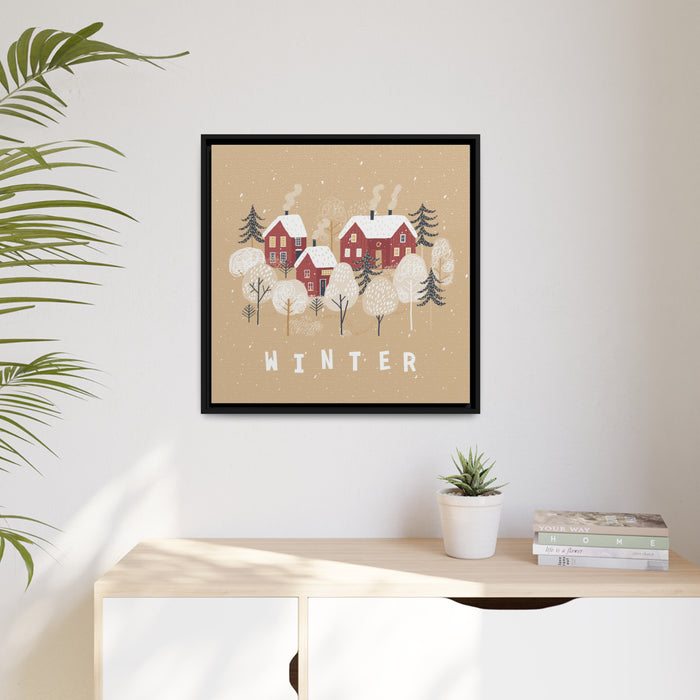 Elegant Winter Matte Canvas Art - Sustainable Pine Frame for Home Decor