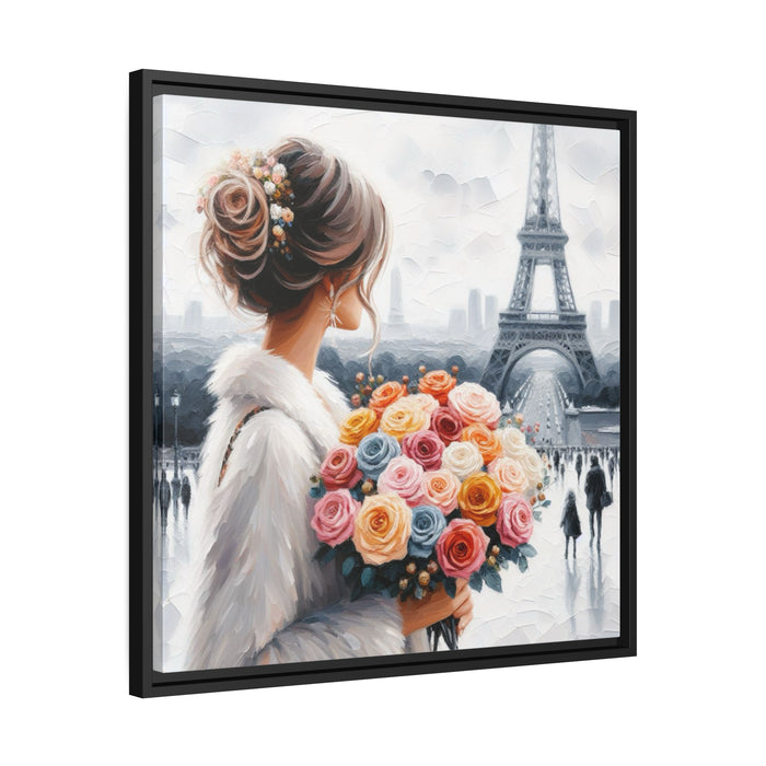 Parisian Romance: Elegance and Love Matte Canvas Wall Art