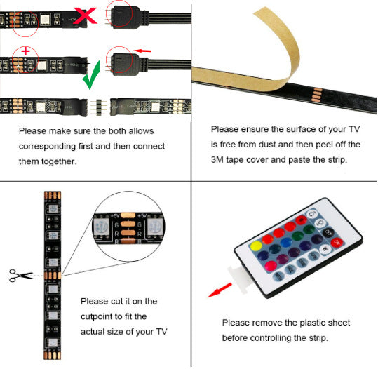 TV Backlight USB Light Bar For Ambient TV Lighting