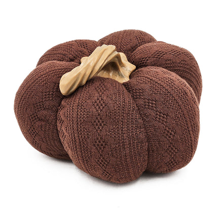 Room & Decor Set of 2 Dark Brown Polyester Pumpkin Ornaments - Fall De