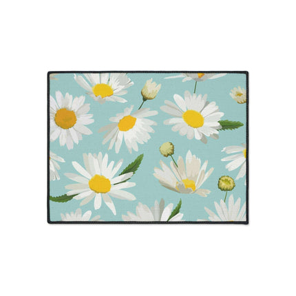 Chic Geometric Chamomile Area Rug with Elegant Black Edging and Anti-Slip Base