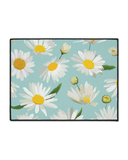 Chic Geometric Chamomile Area Rug with Elegant Black Edging and Anti-Slip Base