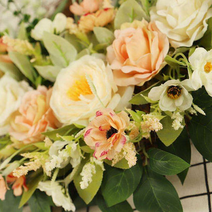 Elegant Cherry Blossom and Rose Decorative Wreath