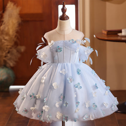 Peekaboo Studio Girl Flower Girl Wedding Dress with Piano Performance