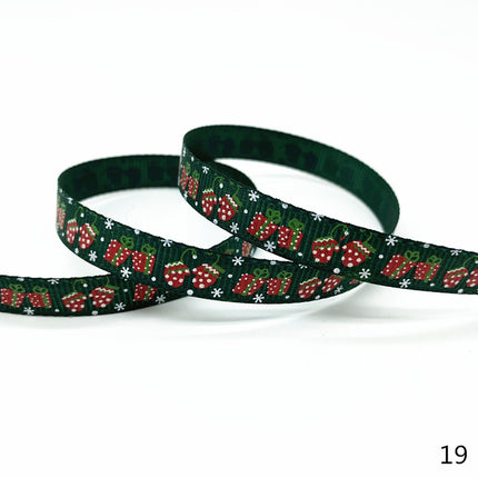 Peekaboo Studio Size 5 10mm Printed Grosgrain Christmas Ribbon - Durab