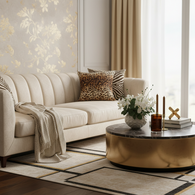 Short Plush Leopard Print Cushion Cover