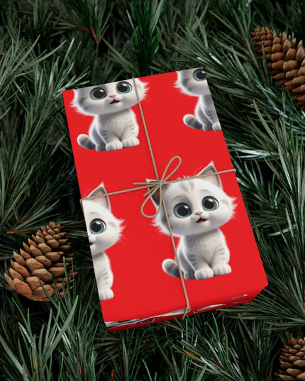 Customized Cat-Inspired Eco-Conscious Gift Wrapping Paper Set in Three Sizes