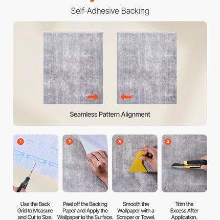 Peekaboo Studio Dark Gray Industrial Peel and Stick Wallpaper - Waterp