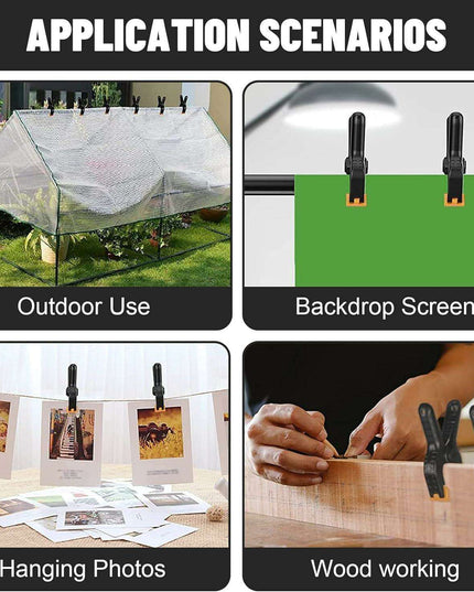 Durable 6-Piece Plastic Spring Clamp Set for Woodworking and DIY Tasks