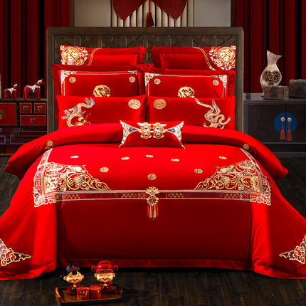 Embroidered cotton bedding