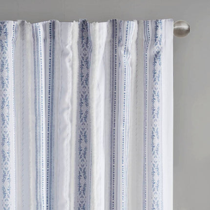 Room and Decor Poly Printed Curtain Panel, Tufted Stripe, 50x95